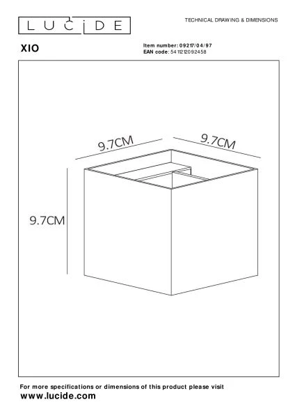 Lucide XIO - Wandlamp - LED Dimb. - G9 - 1x4W 2700K - Verstelbare stralingshoek - Roest bruin - technisch